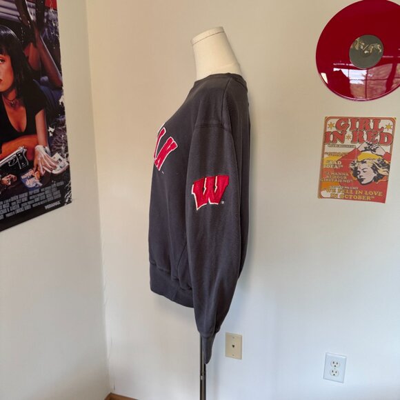 Campus Heritage University of Wisconsin Grey and Red Collared Sweatshirt - Picture 7 of 10